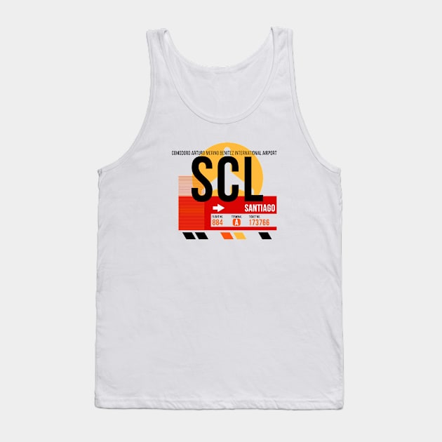 Santiago (SCL) Airport // Sunset Baggage Tag Tank Top by Now Boarding